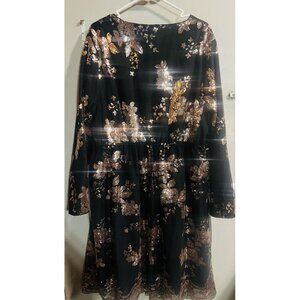 NEW Bloomchic Dress Black W/Rose Gold Sequins Lace Long Sleeve Size 18-20 NWOT